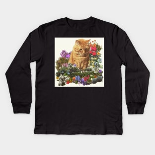 "and Alan was indeed a very, very large cat." Kids Long Sleeve T-Shirt